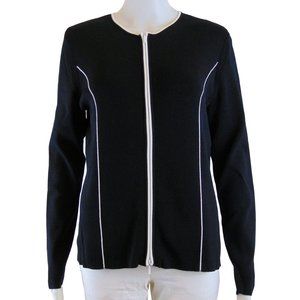 NEW - Rino Rossi Black Knit Zippered Cardigan